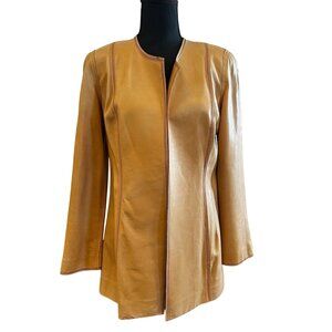 Donna Karan 100 % lambskin open front blazer small/medium USA made
